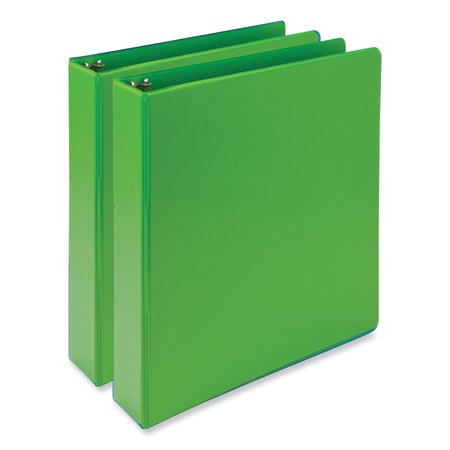 SAMSILL Earth's Choice Plant-Based Economy Round Ring View Binders, 3 Ring, 1.5in, 11x8.5, Lime, 2PK MP286578